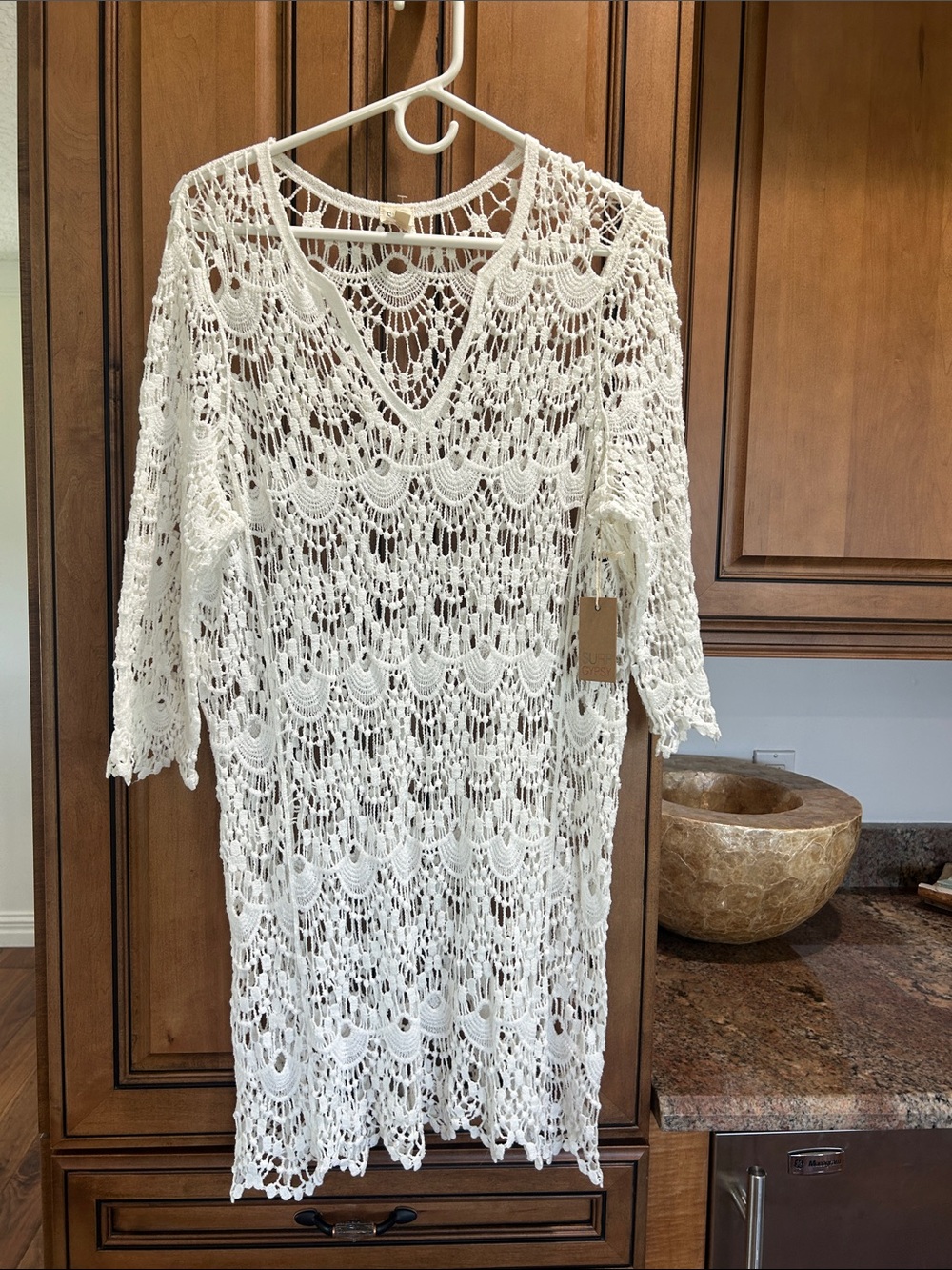 Surf Gypsy White Crochet Swim Coverup